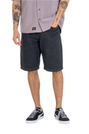 Reell Solid Short in Zero's Stone Black, relaxed fit denimshort van 100% katoen met stone black wassing en klassiek 5-pocket design, verkrijgbaar bij Revert 95 Haarlem