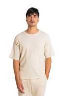 Reell Waffle T-Shirt, getextureerde tee van 58% polyester 38% katoen 4% elastaan waffle stof, verkrijgbaar in Deep Black, Chinois Green en Oatmeal, verkrijgbaar bij Revert 95 Haarlem