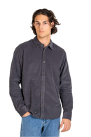 Reell Strike Shirt Baby Cord in de kleur Dark Grey, verkrijgbaar bij Revert 95 Haarlem