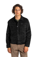 Reell Arizona Jacket in Deep Black, lichtgewicht ongevoerde denim transitiejas van cotton-elastane met straight regular fit en 2 borstzakken, verkrijgbaar bij Revert 95 Haarlem