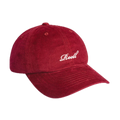 Reell Single Script Cap, 6-panel snapback met curved peak embroidered Reell script logo op voorkant embroidered ventilation eyelets en adjustable snapback closure verkrijgbaar in Black Cord Blue Grey Cord Blue Steel en Vintage Burgundy Cord, verkrijgbaar bij Revert 95 Haarlem