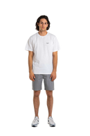 Reell Reflex Easy Short in Superior Light Grey, 80% katoen 16% polyester 4% elastan Flex-stof short met elastische koordtaille opgestikte achterzakken en subtiele Reell branding in lichte koele grijze kleur, verkrijgbaar bij Revert 95 Haarlem