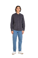 Reell Strike Shirt Baby Cord in de kleur Dark Grey, verkrijgbaar bij Revert 95 Haarlem
