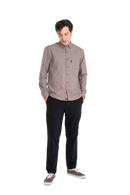 Reell Denim Nordic Shirt Light Brown, flanel overhemd met knoopsluiting en Script Logo label, regular fit, maten S-XL, verkrijgbaar bij Revert 95 Haarlem
