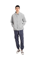 Reell Coach Jacket in Taupe, lichtgewicht waterafstotende nylon windbreaker in klassiek coach jacket silhouet met mesh voering en matte afwerking, verkrijgbaar bij Revert 95 Haarlem