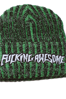 Fucking Awesome Reflective Stripe Beanie in de kleur Black, verkrijgbaar bij Revert 95 Haarlem