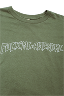 Fucking Awesome Fineline Glow in the Dark Stamp Logo Longsleeve in de kleur Army, verkrijgbaar bij Revert 95 Haarlem