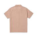 RVCA Vacancy Short Sleeve Shirt in Pale Mauve, linen viscose blend relaxed fit button-up shirt met traditional collar en short sleeves in gedempte lichtpaarse mauve kleur, verkrijgbaar bij Revert 95 Haarlem
