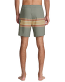 RVCA Exotica 17 inch Boardshort in Jade, cotton blend stretch boardshort met drawcord closure gusset fly side patch pocket en Exotica trims in diepe gedempte groene Jade colorway, verkrijgbaar bij Revert 95 Haarlem