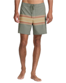 RVCA Exotica 17 inch Boardshort in Jade, cotton blend stretch boardshort met drawcord closure gusset fly side patch pocket en Exotica trims in diepe gedempte groene Jade colorway, verkrijgbaar bij Revert 95 Haarlem