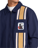 RVCA Panther Team Jacket in Navy met twill constructie en ritssluiting, verkrijgbaar bij Revert 95 Haarlem