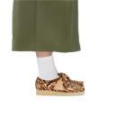 Clarks Originals Wallabee Tiger Print damesschoen met pony hair bovenkant, handgestikte mocassin constructie en naturelle crepe zool, verkrijgbaar bij Revert 95 Haarlem