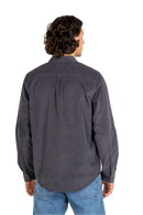 Reell Strike Shirt Baby Cord in de kleur Dark Grey, verkrijgbaar bij Revert 95 Haarlem