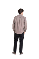 Reell Denim Nordic Shirt Light Brown, flanel overhemd met knoopsluiting en Script Logo label, regular fit, maten S-XL, verkrijgbaar bij Revert 95 Haarlem
