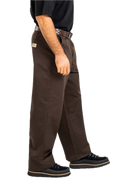 Reell Loose Flex Chino PC broek in Chocolate Brown, loose fit chino van dubbel geverfd polycotton met chino-details en subtiele Reell branding, verkrijgbaar bij Revert 95 Haarlem