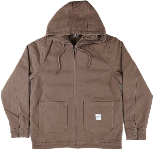 Revert 95 Classic Heavy Duty Work Hooded Jacket – canvas work jacket van cotton duck canvas met quilted recycled polyester lining en Revert 95 branding