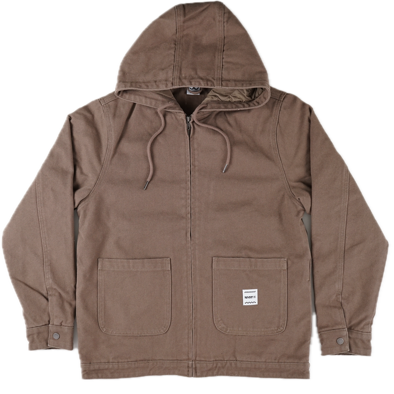 Revert 95 Classic Heavy Duty Work Hooded Jacket – canvas work jacket van cotton duck canvas met quilted recycled polyester lining en Revert 95 branding