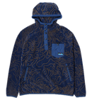 Kavu Teannaway Fleece Hoodie in Blue Water Topo, vooraanzicht
