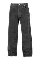 Reell Baggy corduroy broek in Vulcan Grey Cord, ruime baggy fit met zachte ribstructuur en klassiek 5-pocket design in gedempte grijze kleur, beenopening 45cm, verkrijgbaar bij Revert 95 Haarlem
