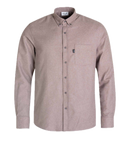 Reell Denim Nordic Shirt Light Brown, flanel overhemd met knoopsluiting en Script Logo label, regular fit, maten S-XL, verkrijgbaar bij Revert 95 Haarlem
