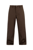 Reell Loose Flex Chino PC broek in Chocolate Brown, loose fit chino van dubbel geverfd polycotton met chino-details en subtiele Reell branding, verkrijgbaar bij Revert 95 Haarlem
