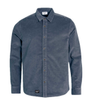 Reell Strike Shirt Baby Cord Aqua Grey, overhemd van 100% cotton 16-wale corduroy met rechte pasvorm en geweven label op de schouder, maten S-XL, verkrijgbaar bij Revert 95 Haarlem