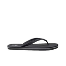 Reef Seaside heren slipper in Black met PVC-vrije TPU strap, patented toe post washer en signature cushion rubber voetbed, verkrijgbaar bij Revert 95 Haarlem