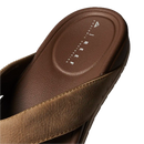 Reef Cushion Bonzer LE slipper in Toffee met lederen riem en memory foam voetbed, verkrijgbaar bij Revert 95 Haarlem