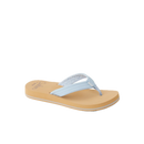 Reef Cushion Breeze dames slipper in Dusty Blue met zachtste Cushion EVA voetbed, anatomische boogsteun en synthetische nubuck riem, verkrijgbaar bij Revert 95 Haarlem