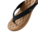 Reef Cushion Melody dames slipper in Black/Tan met synthetisch leren upper, memory foam voering en gecushioned PU voetbed, verkrijgbaar bij Revert 95 Haarlem