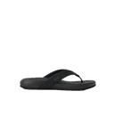 Reef Cushion Melody dames slipper in Black/Black met synthetisch leren upper, memory foam voering en gecushioned PU voetbed, verkrijgbaar bij Revert 95 Haarlem