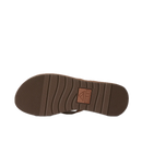 Reef Ojai Classic Slim dames slipper in Dark Brown met naad- en stikselvrije handschoenlederen voering, Cushion Foam voetbed en slanke drie-puntse riem, verkrijgbaar bij Revert 95 Haarlem