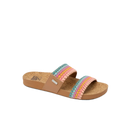 Reef Cushion Vista dames slipper in Sherbet Multi met PVC-vrije vegan leren bandjes en anatomisch high-energy rebound voetbed, verkrijgbaar bij Revert 95 Haarlem