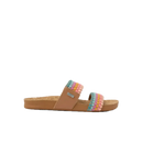 Reef Cushion Vista dames slipper in Sherbet Multi met PVC-vrije vegan leren bandjes en anatomisch high-energy rebound voetbed, verkrijgbaar bij Revert 95 Haarlem