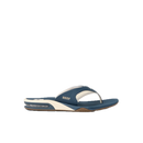 Reef Fanning heren slipper in Navy/Oat met synthetische nubuck upper, EVA voetbed met hiel airbag en ingebouwde flesopener in de rubberen zool, verkrijgbaar bij Revert 95 Haarlem