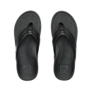 Reef Leather Offshore slipper in Black met vol-grain lederen riem en voetbed, verkrijgbaar bij Revert 95 Haarlem