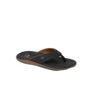 Reef Offshore heren slipper in Black/Gum met synthetische nubuck memory foam strap en high-rebound EVA voetbed, verkrijgbaar bij Revert 95 Haarlem