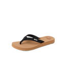 Reef Baja Sands dames flip flop in Black/Tan met geweven synthetische bandjes en REEF signature cushion voetbed, verkrijgbaar bij Revert 95 Haarlem