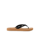 Reef Baja Sands dames flip flop in Black/Tan met geweven synthetische bandjes en REEF signature cushion voetbed, verkrijgbaar bij Revert 95 Haarlem