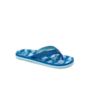 Reef Kids Ahi Slipper Royal Sharks met waterbestendige synthetische strap, geprint EVA voetbed en high density EVA zool, verkrijgbaar bij Revert 95 Haarlem