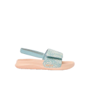 Reef G Little Salty Slide meisjesschoen in Blue Haze met verstelbare gewatteerde riem en watervriendelijk voetbed, verkrijgbaar bij Revert 95 Haarlem