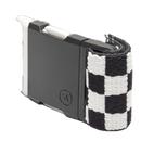 Arcade Belts Check riem in Black Glacial, geblokt dambordpatroon in zwart en glaciaal blauw, stretch webbing van 85% gerecycled REPREVE polyester met patented A2 buckle systeem, verkrijgbaar bij Revert 95 Haarlem