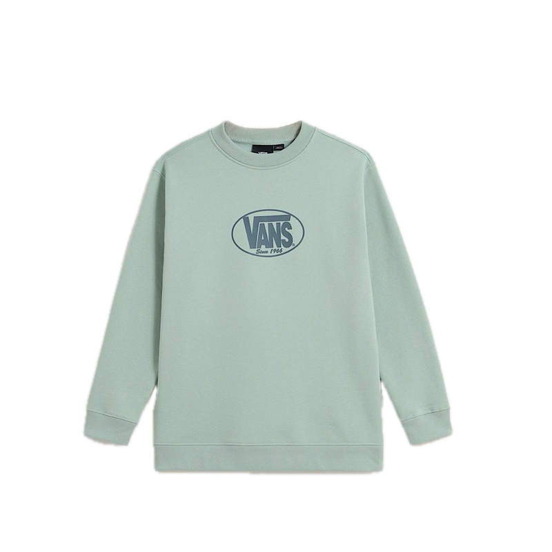 Vans Classic Oval Crew Gray Olive – crewneck sweater in grijs/olijfgroen met Vans Classic Oval-logo