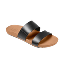 Reef Cushion Vista dames sandaal in Black/Natural met PVC-vrije vegan leren bandjes en anatomisch high-energy rebound voetbed, verkrijgbaar bij Revert 95 Haarlem