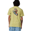Santa Cruz Collage Hand T-Shirt, 100% organic cotton 180gsm jersey regular fit tee met Collage Hand Screaming Hand graphic als left chest print en back print verkrijgbaar in Faded Khaki en White, verkrijgbaar bij Revert 95 Haarlem