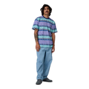 Santa Cruz Heights T-Shirt in Winkowski Vertigo, 100% cotton 180gsm jersey loose fit tee met custom all over psychedelische Winkowski Vertigo print in paars turquoise en blauw te combineren als matching set met de Heights Swimshorts, verkrijgbaar bij Revert 95 Haarlem
