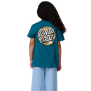 Santa Cruz Youth Stamped Opus Camo T-Shirt in Teal met Opus graphic over woodcut camo patroon, verkrijgbaar bij Revert 95 Haarlem