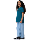 Santa Cruz Youth Stamped Opus Camo T-Shirt in Teal met Opus graphic over woodcut camo patroon, verkrijgbaar bij Revert 95 Haarlem