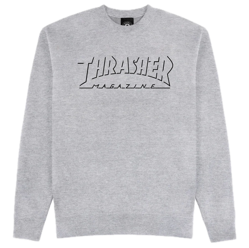 Thrasher Shadow Mag Logo Crew Sweater – katoenfleece crewneck sweater met geborduurd Shadow Mag-logo