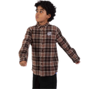 Santa Cruz Youth Chopper Long Sleeve Shirt in de kleur Brown Check, verkrijgbaar bij Revert 95 Haarlem